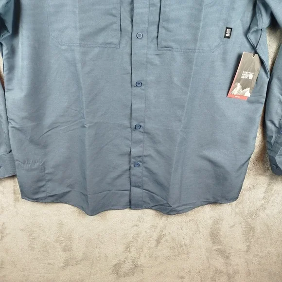 NWT Mountain Hardwear Shirt Mens XL Blue SHADE LITE Snap Front Vented Hiking - Picture 3 of 16
